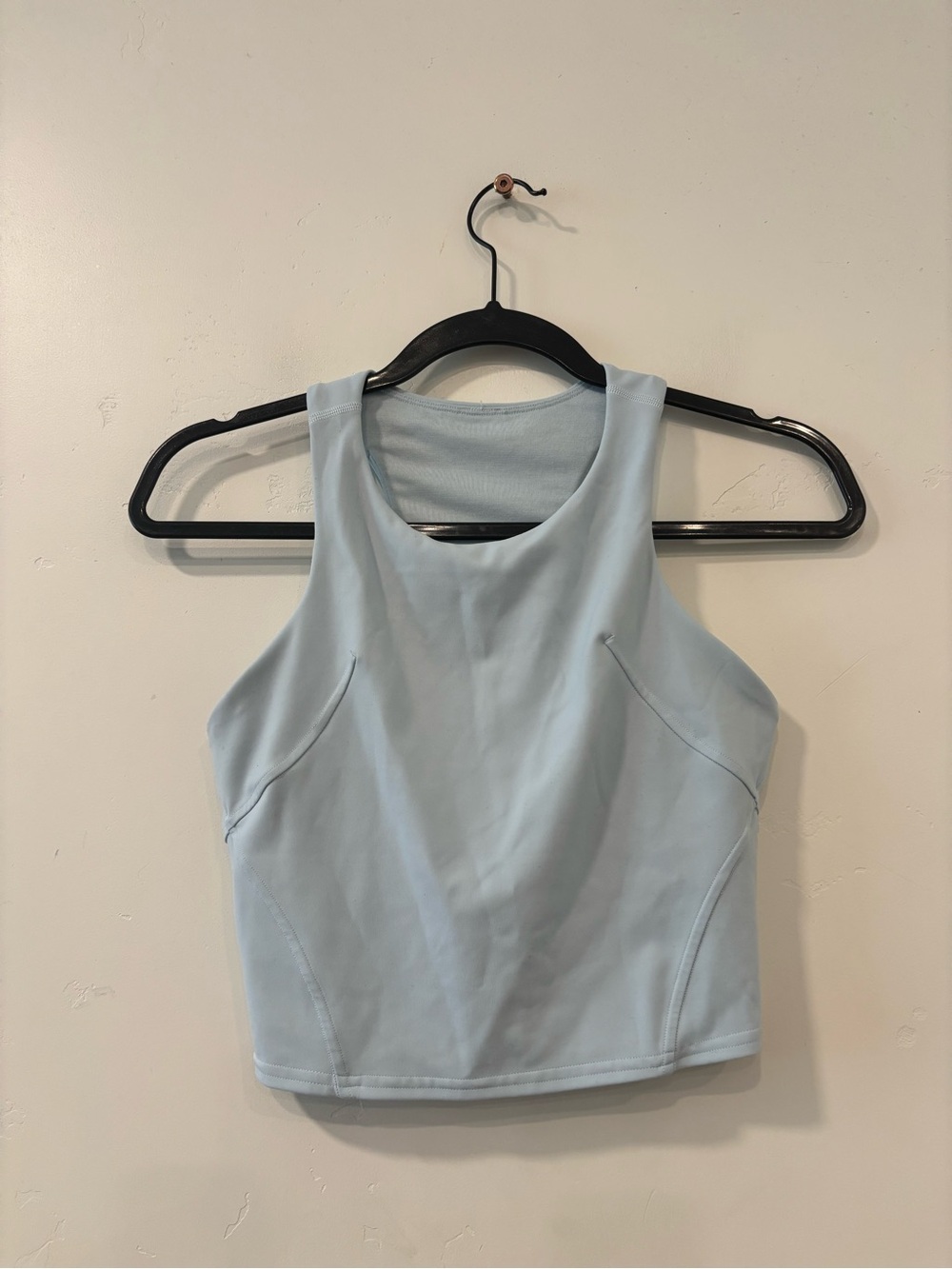 Lululemon Womens 6 Invigorate Train Tank Top Cropped Powder Blue Built-in Bra
